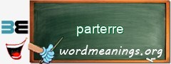 WordMeaning blackboard for parterre